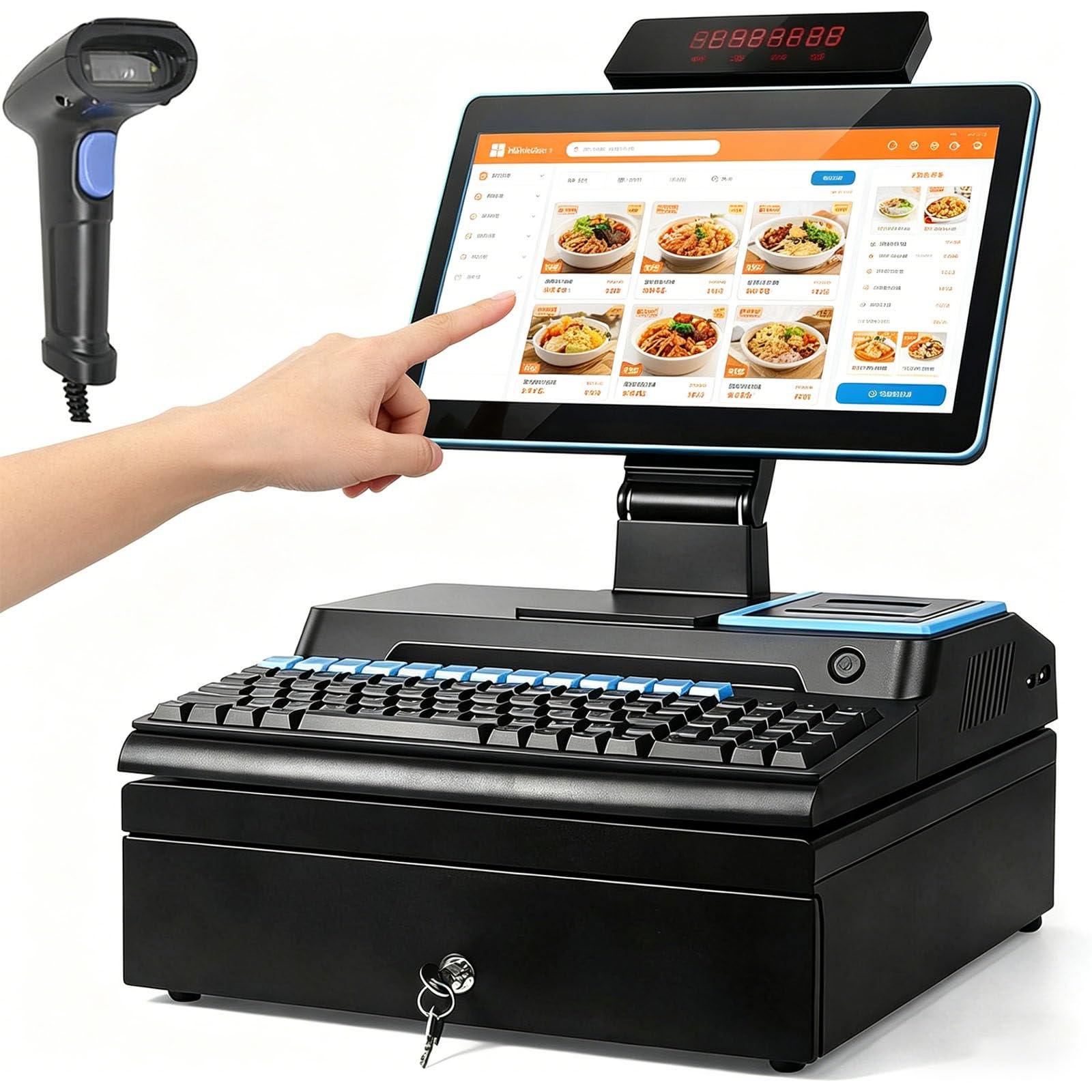 Registratore di Cassa Touchscreen da 15,6", sistemas POS all-in-One, processore i5, 8 GB di RAM, SSD da 256 GB. Set Completo con Stampante per scontrini