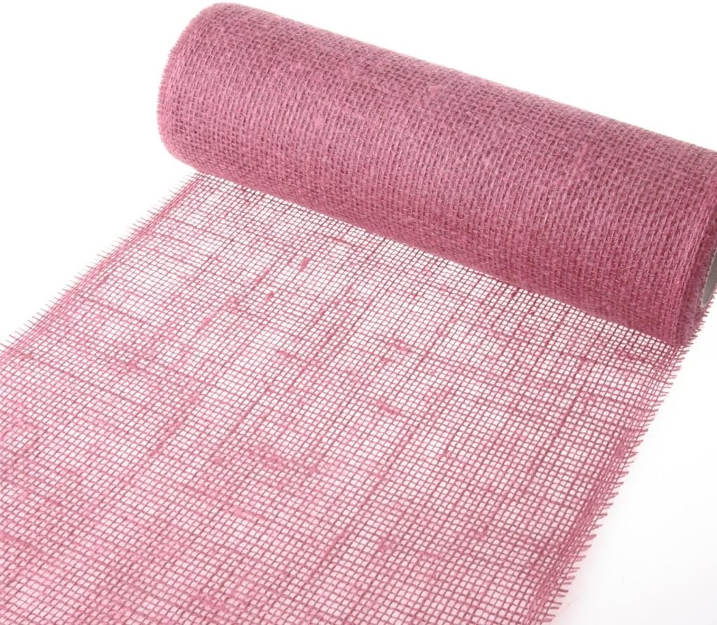 Jute Table Runner Col. 011 – Light Wine – 300 mm/5 m/100 Decorative Hearts Free 29300 300 5 011