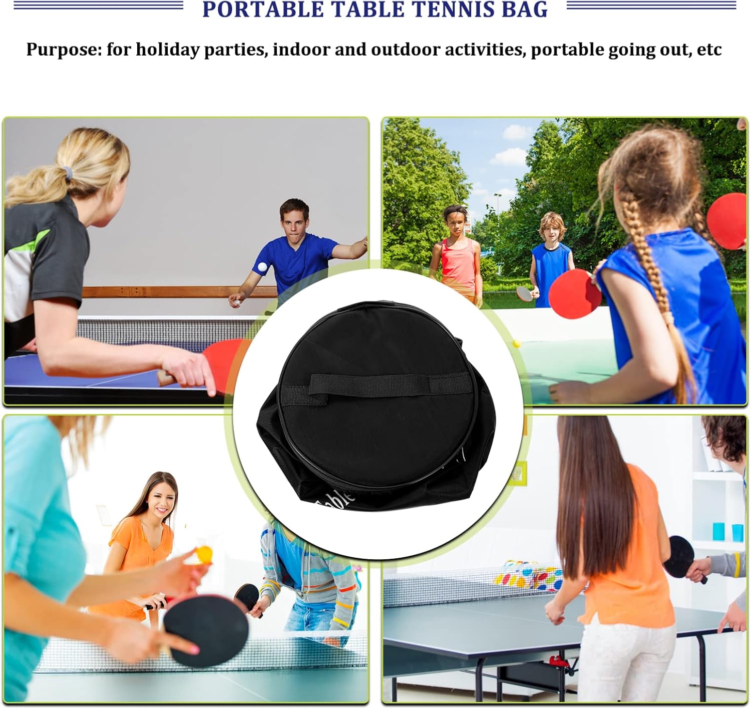 Sosoport Multi-function Table Tennis Bag Portable Sports Carrying Bag Convenient Handle for for School Training Use Design for Professionals Amateurs