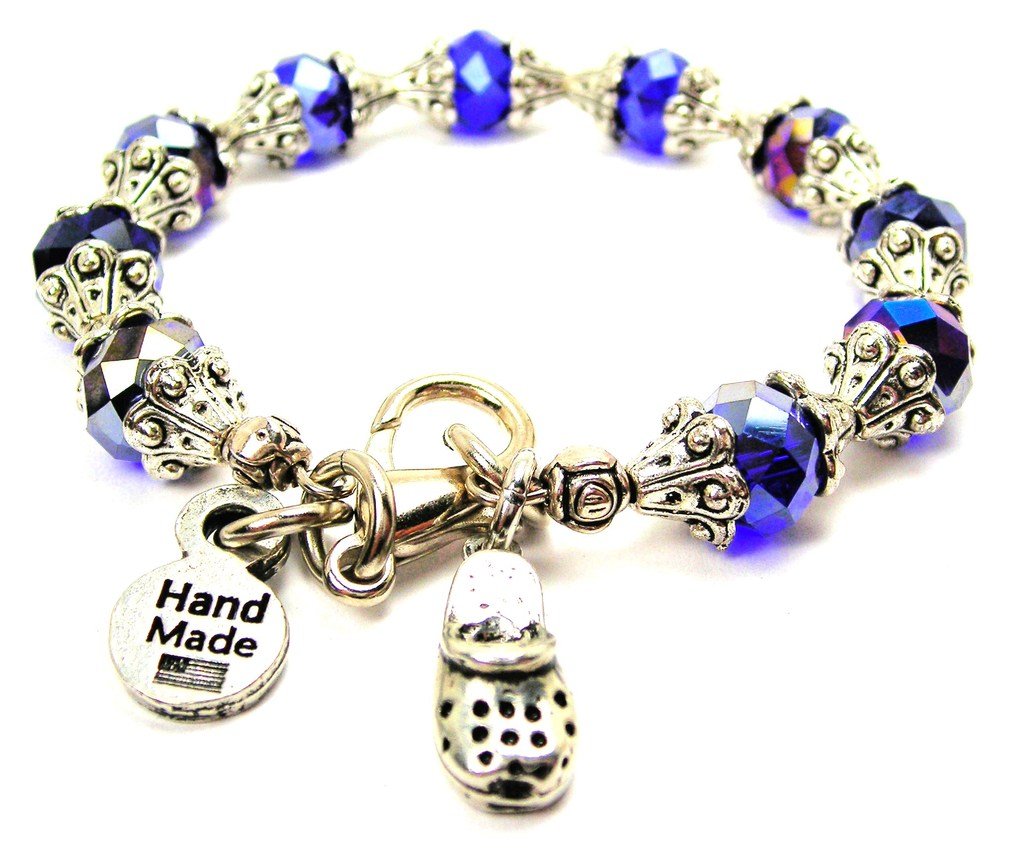 Clog With Holes Capped Crystal in Sapphire Blue Chubby Chico Charms Exclusive