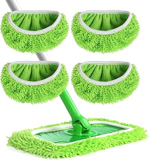 4pcs Reusable Microfiber Mop Pads for Swiffer Sweeper(Mop not Include) | Wet & Dry Cleaning Cloths - Mop Head Replacement Washable Refills for Household Floors