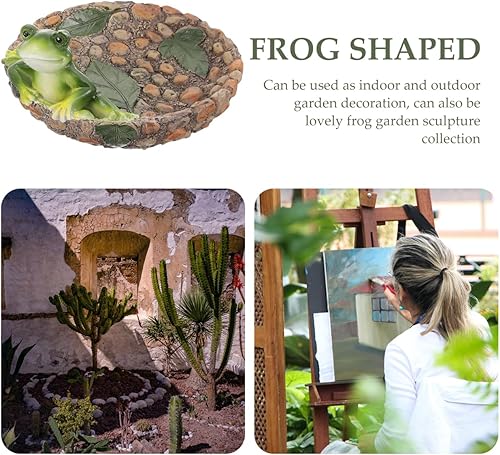Miniatura 4 de Adorno de rana pequeña de resina para jardín al aire libre para patio, césped, patio, decoración de agua