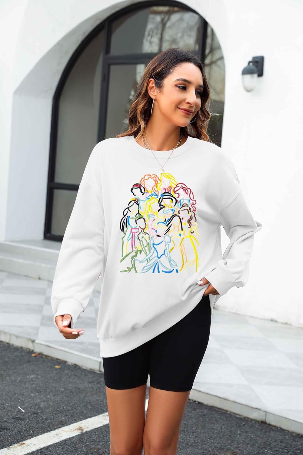 KIDDAD Magical Princess Sweatshirts for Women Cute Embroidered Long Sleeve Sweater Magic Family Vacation Pullover Top - Image 6