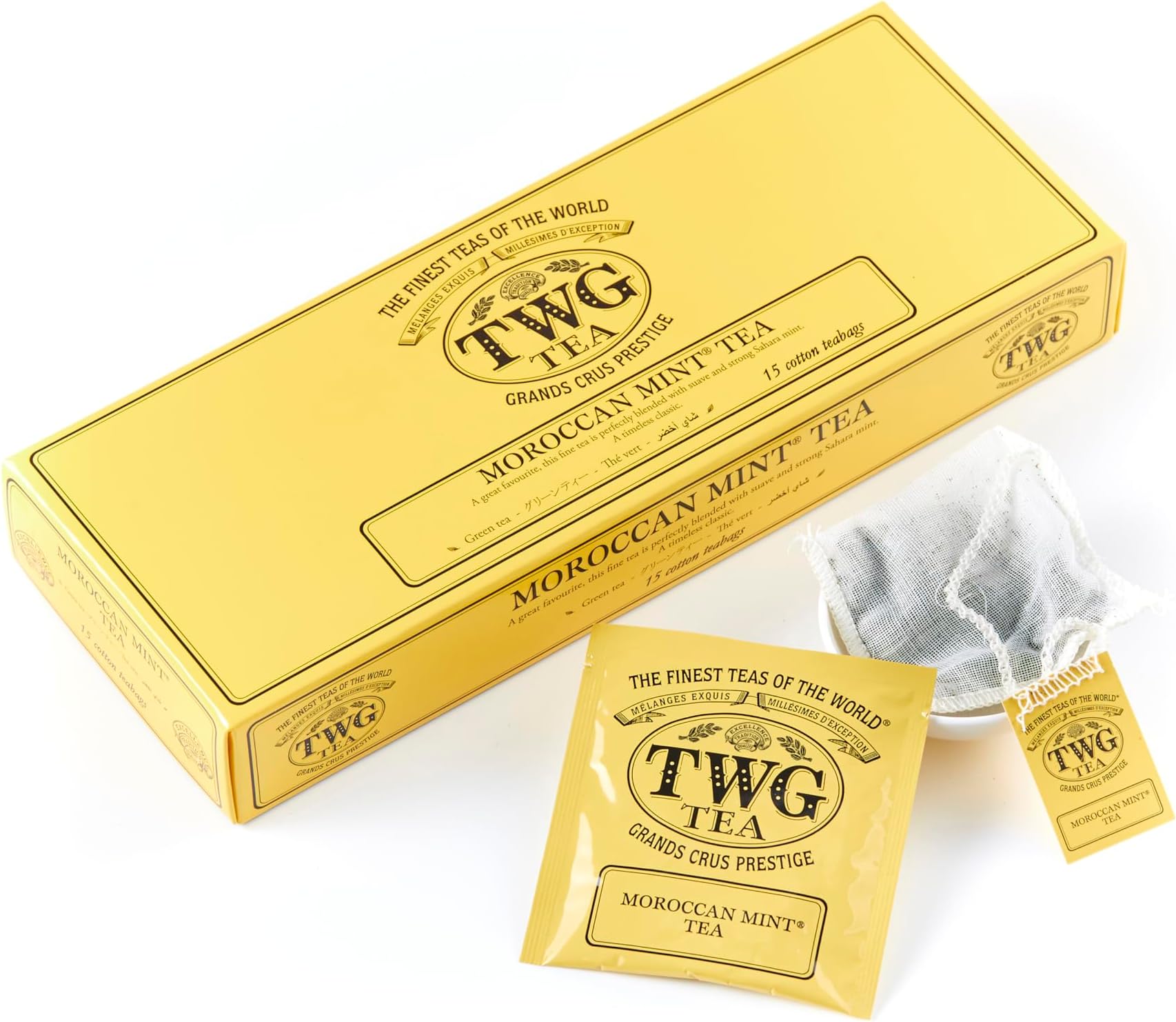 [TWG Tea Official] Moroccan Mint Tea (0.1 oz (2.5 g) x 15 Packs) Tea Bag Gift Individual Packaging