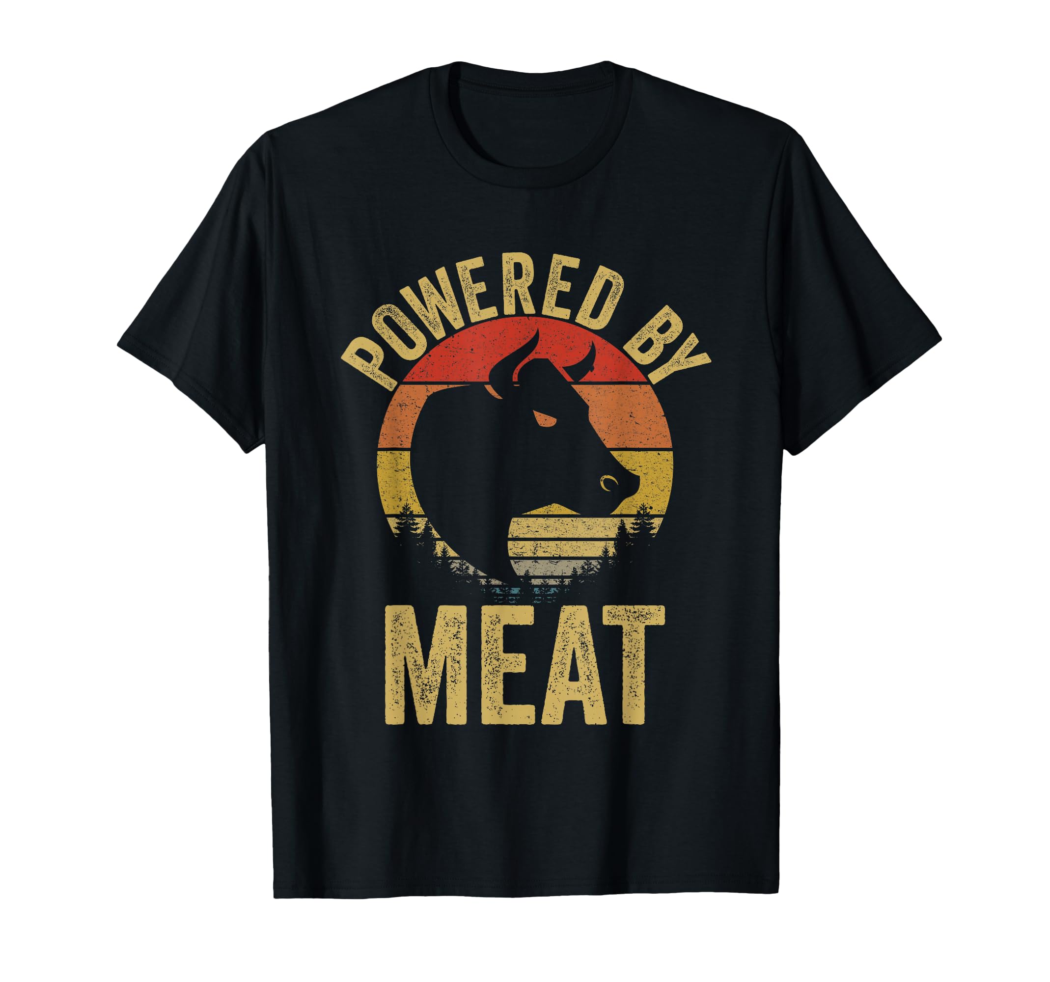 Vintage Powered by Meat Carnivore Meat Eater T-Shirt