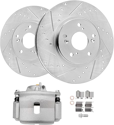 Miniatura 18 de Detroit Axle - Kit de freno delantero para Nissan Frontier Pathfinder Xterra Suzuki Equator, rotores de freno de disco perforados y ranurados