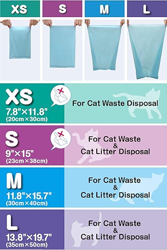 Miniatura 5 de BOS Amazing Odor Sealing Cat - Bolsas de eliminación de desechos para gatos, duraderas, sin perfume [Tamaño: L, color: azul claro] (60 unidades,