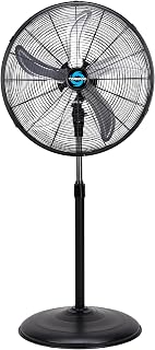 Tornado 20 Inch High Velocity Metal Oscillating Pedestal Fan Commercial, Industrial Use 3 Speed 5000 CFM 1/6 HP 6.6 FT Cord UL Safety Listed