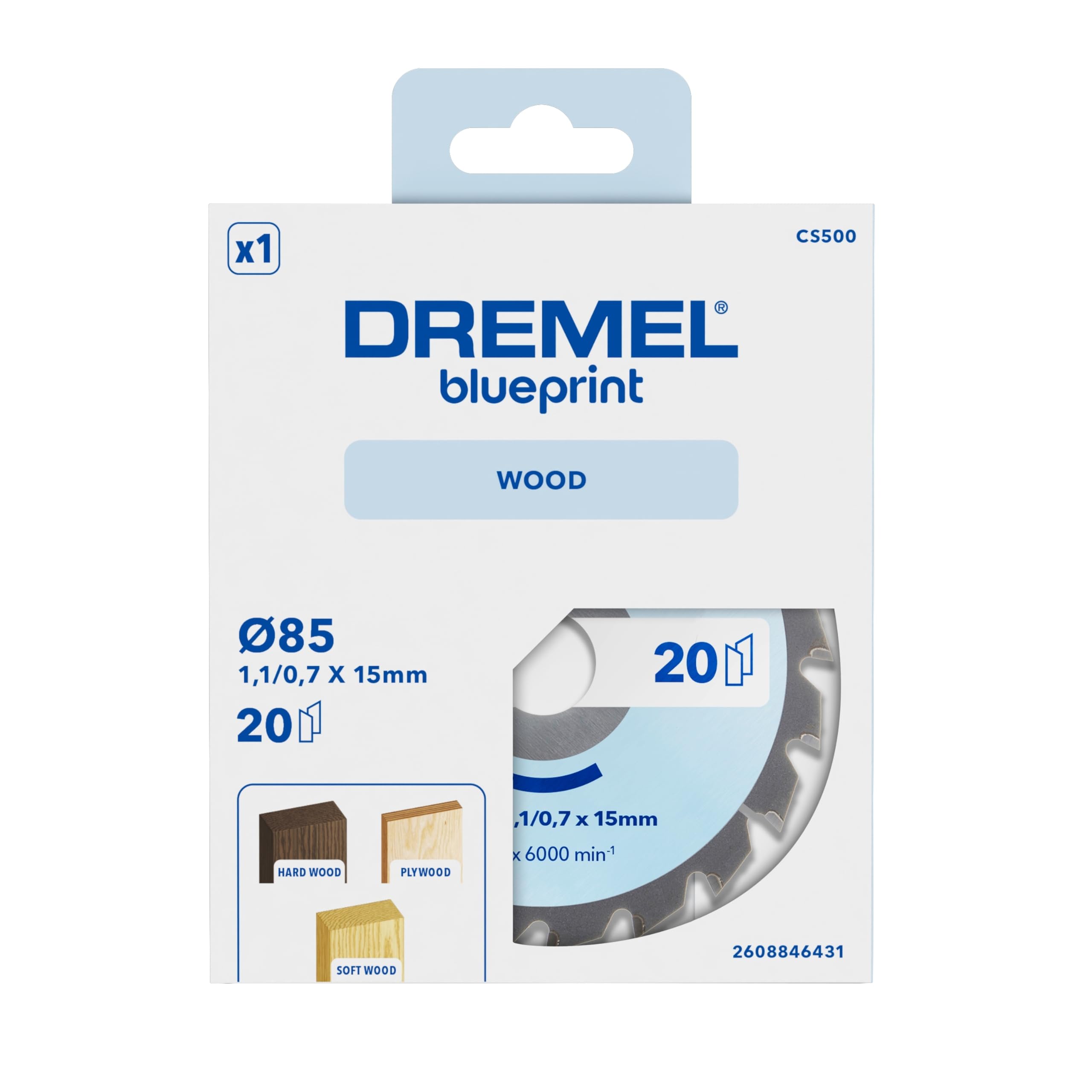 Dremel Blueprint Tarcza pilarska do drewna 85 x 1,1/0,7 x 15 mm (CS500)