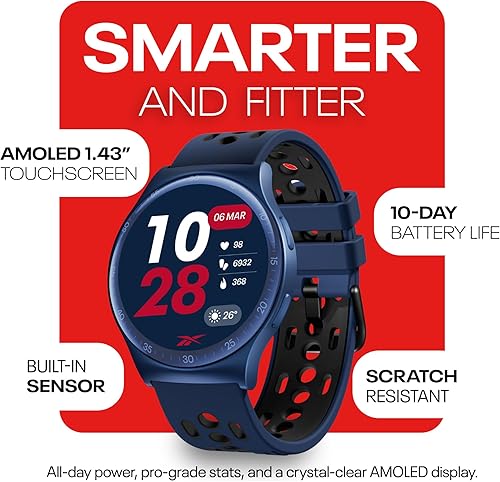 Miniatura 4 de Reebok Pulse Smartwatch  Batería de 10 días de duración, rastreador de fitness GPS con monitor de frecuencia cardíaca, reloj deportivo impermeable