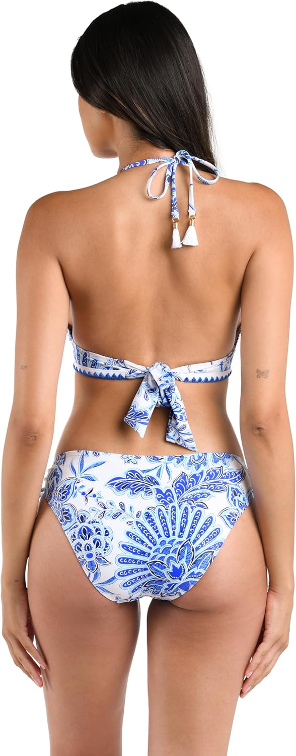 La Blanca レディース バンド付きホルタービキニ水着トップ, ブルー//Beyond the Pacific, 12