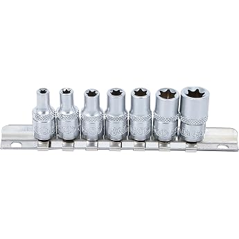 BGS 6402 Socket Spanner Insert Set E-Profile 6.3 mm (1/4 Inch) 7-Piece | SW E4 - E11, chrome vanadium steel, chrome-plated, m