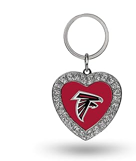 Rico Industries NFL Football Rhinestone Heart Keychain - Great Accessory