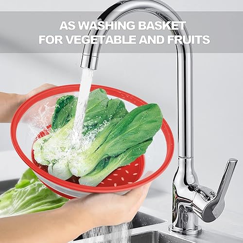 Vista 4 de Alfombrilla para microondas y cubierta de alimentos, 2 en 1, como soporte para tazón, cubierta para protector de salpicaduras, multiuso: Rojo