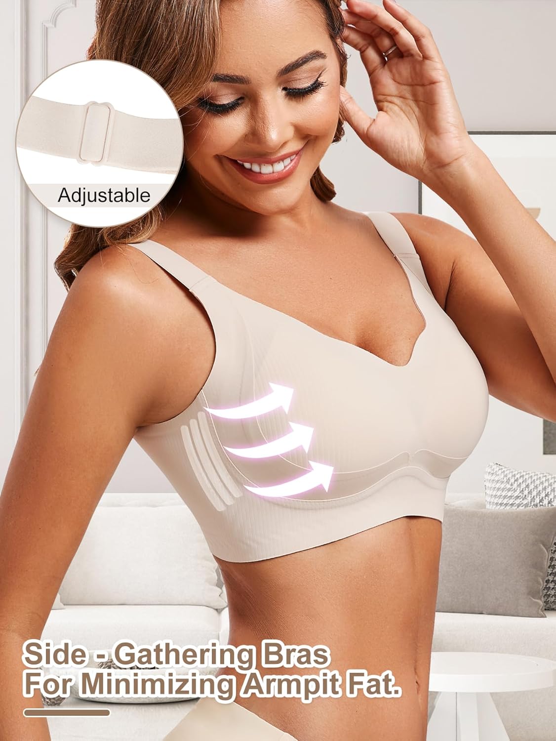 Anti Sagging Full Coverage Bras for Women，No Underwire Bras for Women Wireless Push-Up - Image 4