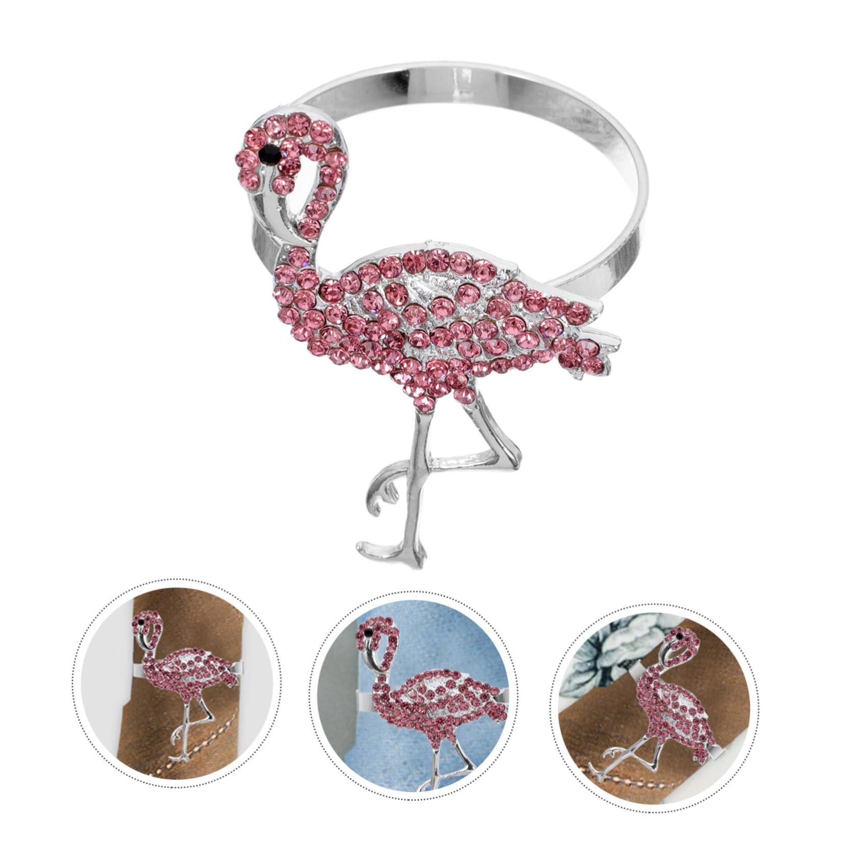 3 Ensembles Anneaux De Serviette Forme De Flamant De Décorations Élégantes pour Table Hawaïenne Accessoire De Chic pour Dîner Événements Spéciaux 4 Pièces * 3