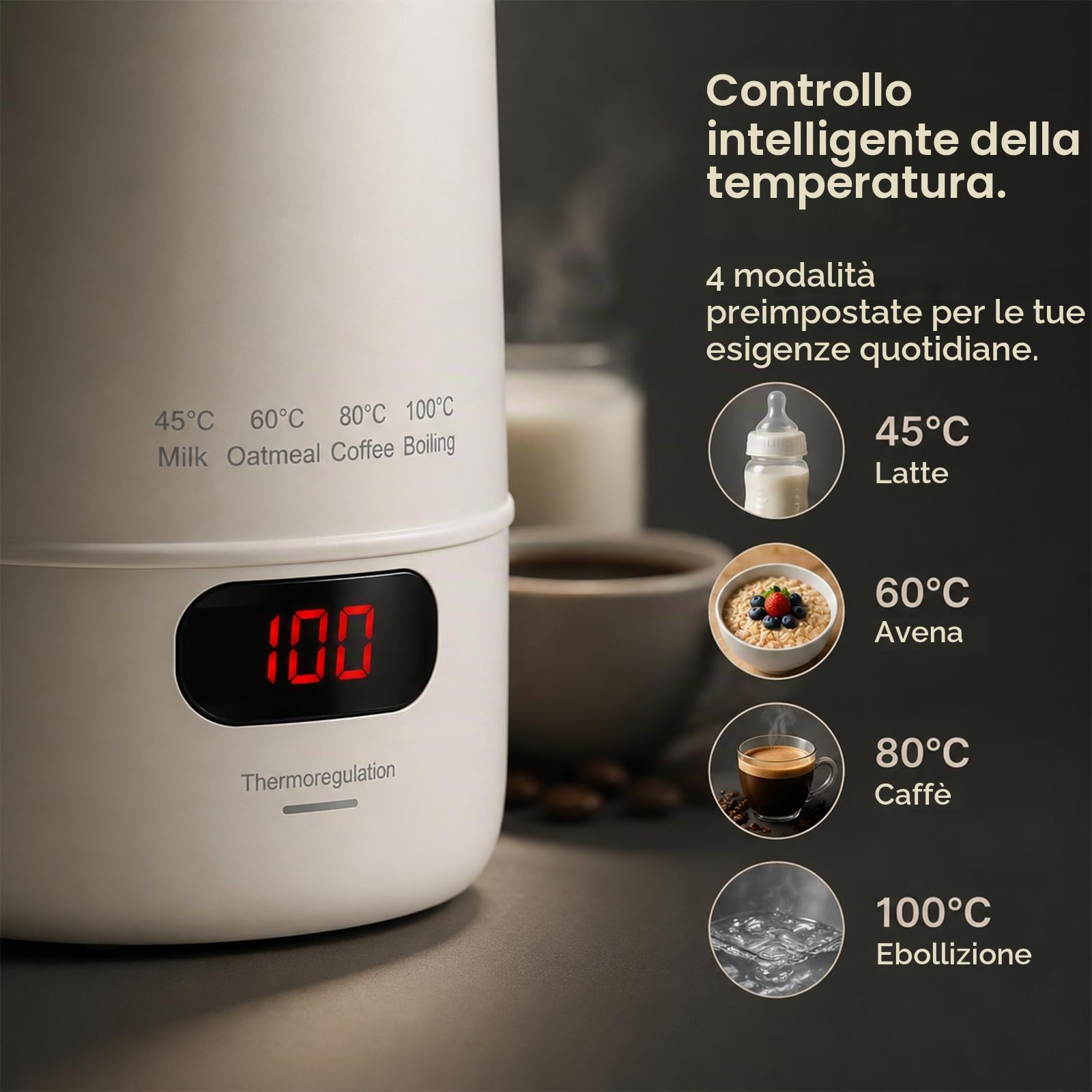 Bollitore da Viaggio, 400ml 300W Bollitore Elettrico Piccolo, Bollitore Portatile con Impostazione Temperatura, Bollitore per Auto, Tazza d'Acqua Elettrica Portatile Mini da Campeggio e Borsa