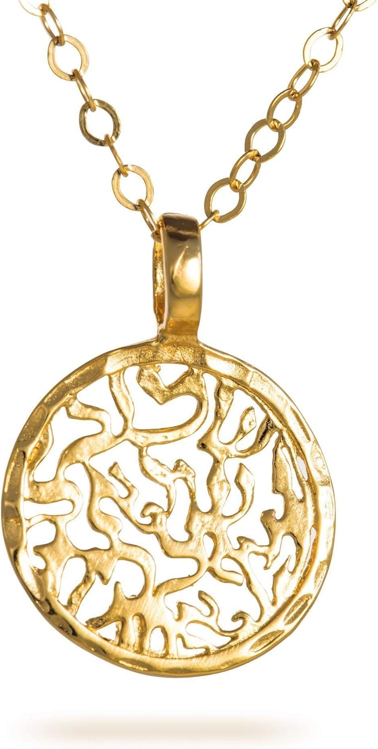 AVNIS Shema Israel necklace Pendant 14k Gold Filled chain Jewish Necklace