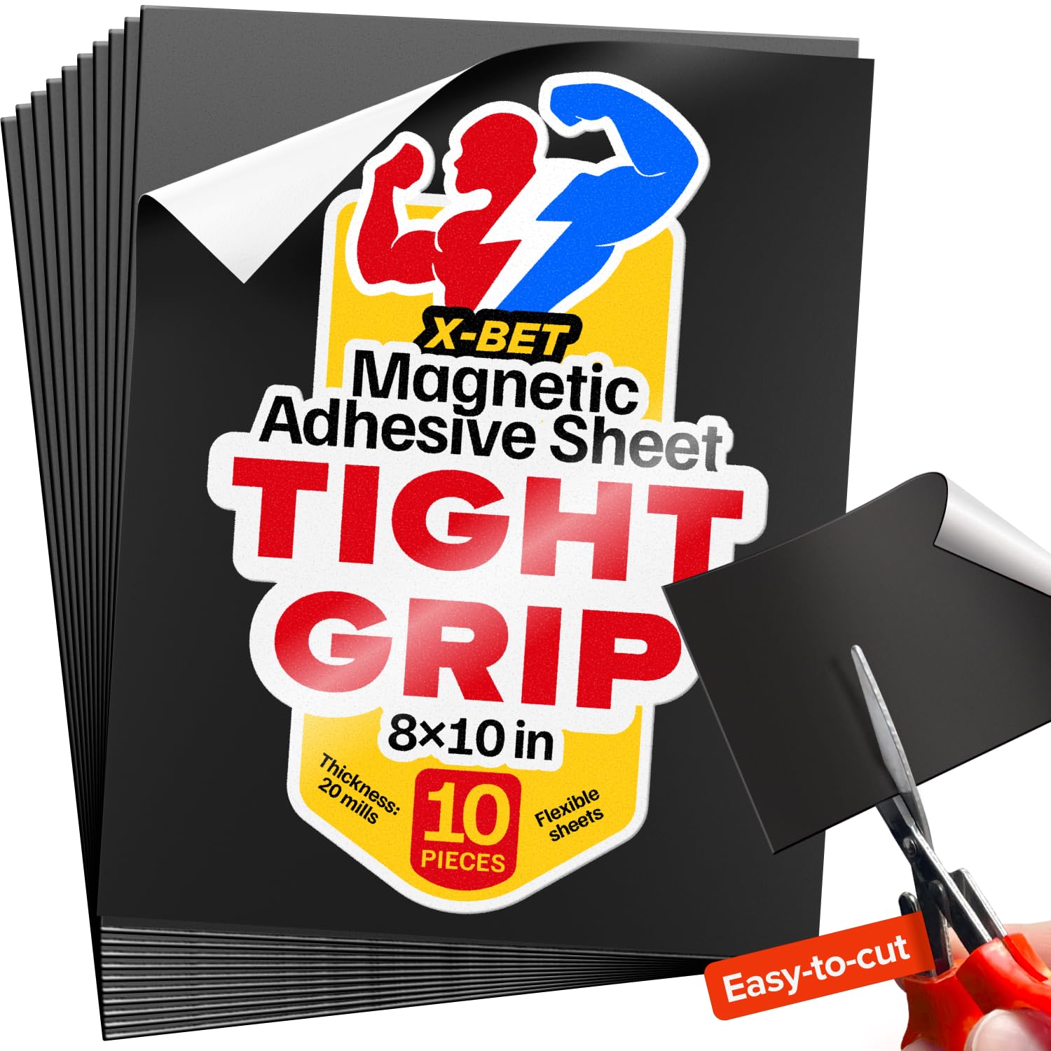 Strong Self-Stick Adhesive Magnetic Sheets 20 Pcs (8.5x11"/22x28cm) – Customizable Magnetic Paper for Photo, Magnet Stickers, Labels, Crafts; for Fridge, Lockers, Whiteboards, Office, Projects