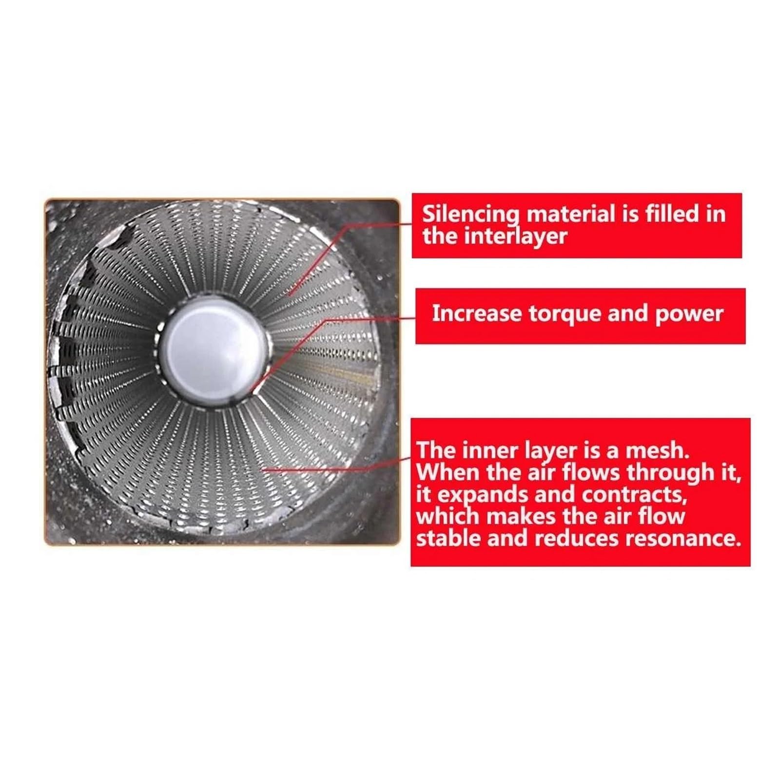 Inossidabile Uscita Singola Curva Argento Silenziatore Universale Per Tubo Di Scarico Auto Da 2" 50Mm Con Punta In Acciaio Inossidabile Lunghezza 16 Pollici