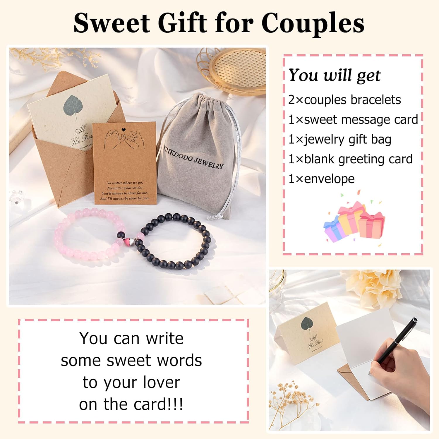 Miniatura 5 de PINKDODO Couples Bracelets for Boyfriend Girlfriend Women Men Lovers Friends