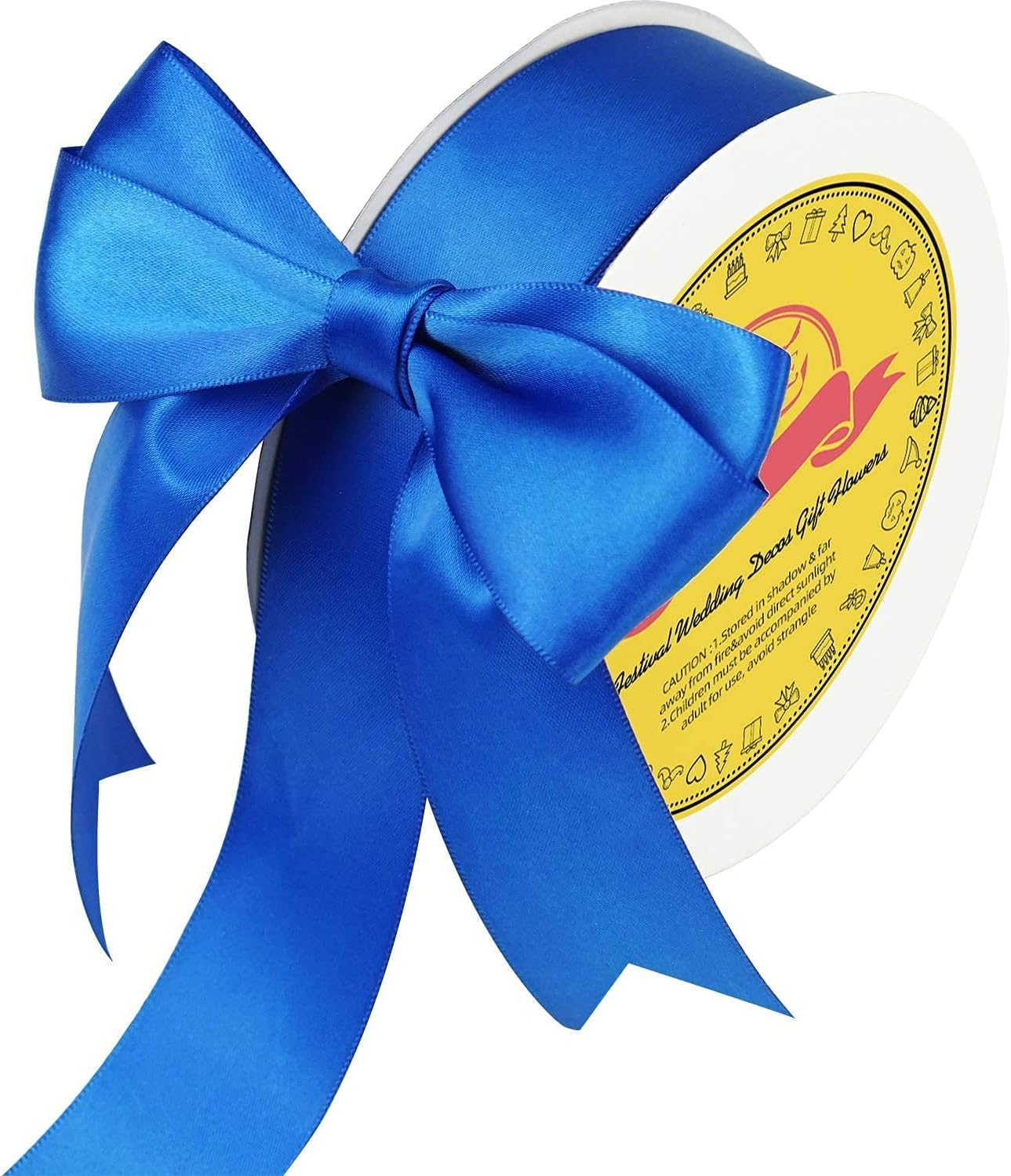 LEEQE Double Face Satin Ribbon 1-1/2 inch X 50 Yards Polyester Royal Blue Ribbon for Gift Wrapping Very Suitable for Weddings Party Hair Bow Invitation Decorations and MoreDecorations and More