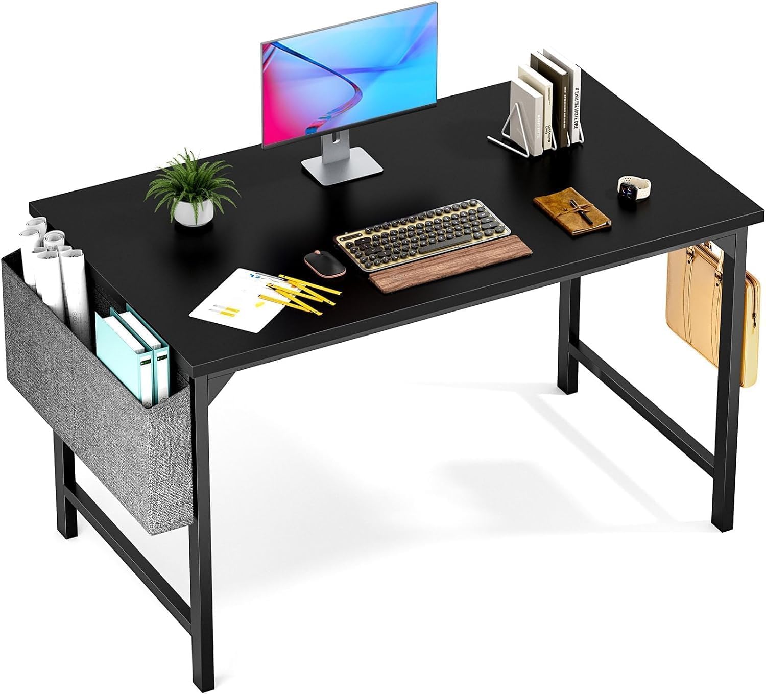 VISBY INDIA Office Computer Table for Home/Writing Desk for Office Table/Folding Table for School/Folding Study Table/Work from Home Computer Table (Blacks Desk)