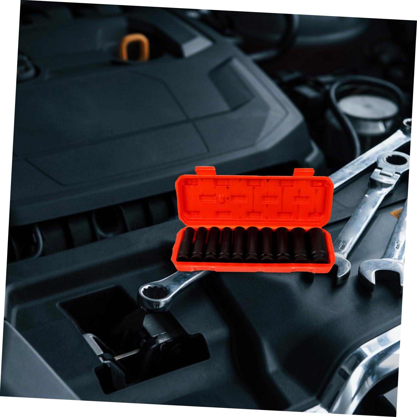 Set Bussole a Impatto 1/2 Pollici 10 Pezzi Metriche Profonde | Acciaio al Carbonio Elevato, Custodia Inclusa, Misure 8-21mm, per Lavori Meccanici e Riparazioni Auto