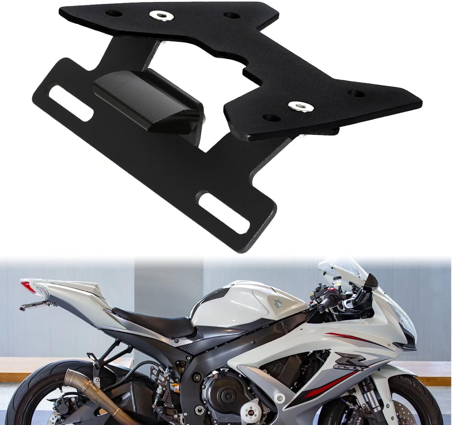 Motorcycle License Plate Holder Bracket with Tail Light Mount Tail Tidy Fit for Suzuki GSXR600 GSXR750 2008-2010