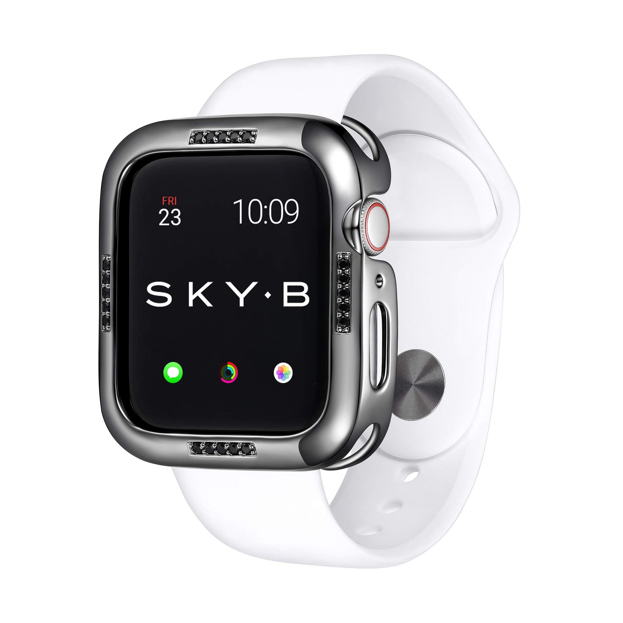 SKYBSkyB Dash Protective Jewelry Case for Apple Watch Series 1, 2, 3, 4, 5, 6, SE Devices - Black Color for 44mm Apple Watch