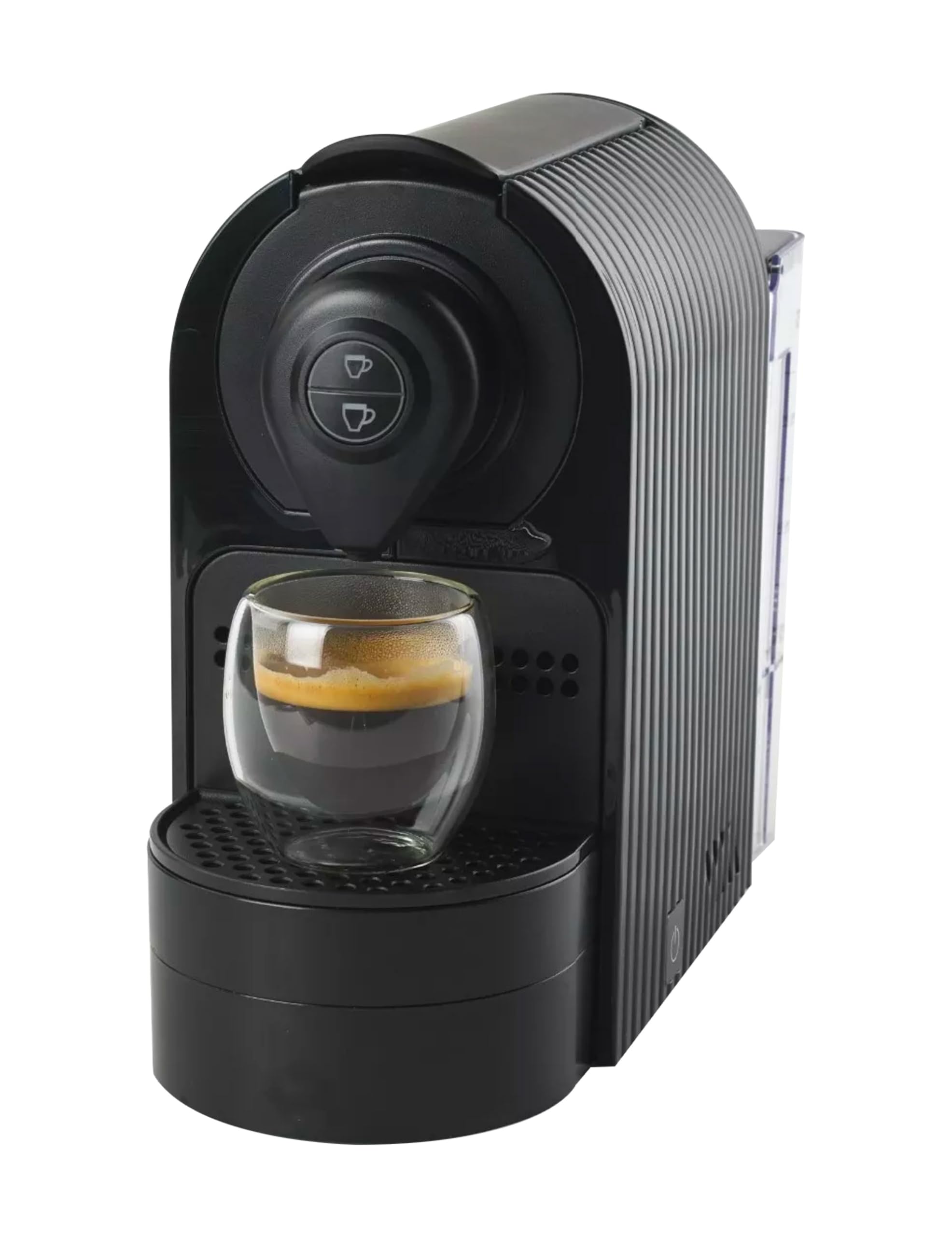 PRESENT-MORE Cafetera negra para cápsulas compatibles con Nespresso, depósito de 0,7 l, potencia 1400 W