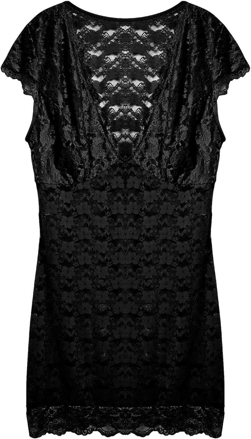 Chic Lover Women's Plus Size Chemise Floral Lace Lingerie Bodysuit Mesh Babydoll Sleepwear