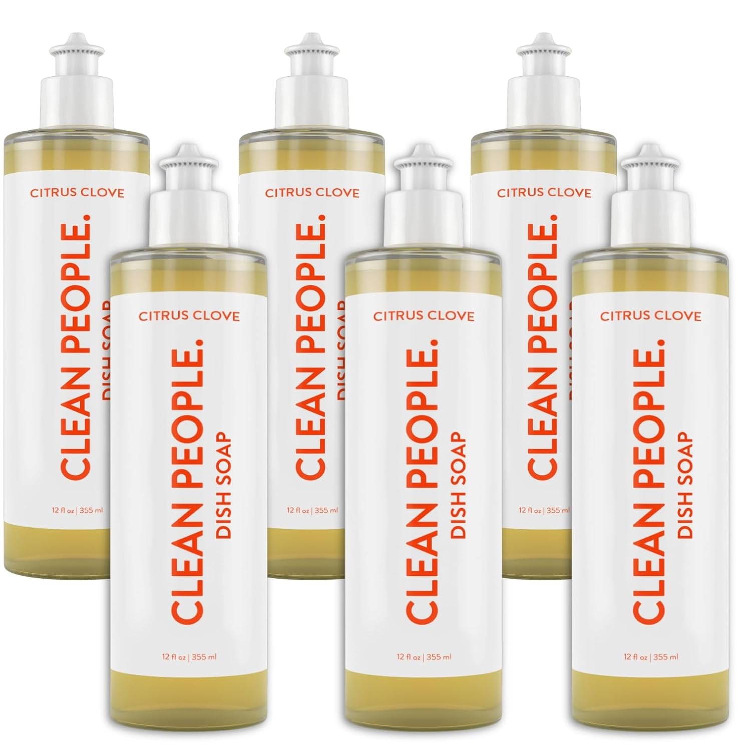 THE CLEAN PEOPLE Liquid Dish Soap - Clean Simple Ingredients - Extra Scrubbing Power Citrus Clove Scent 12