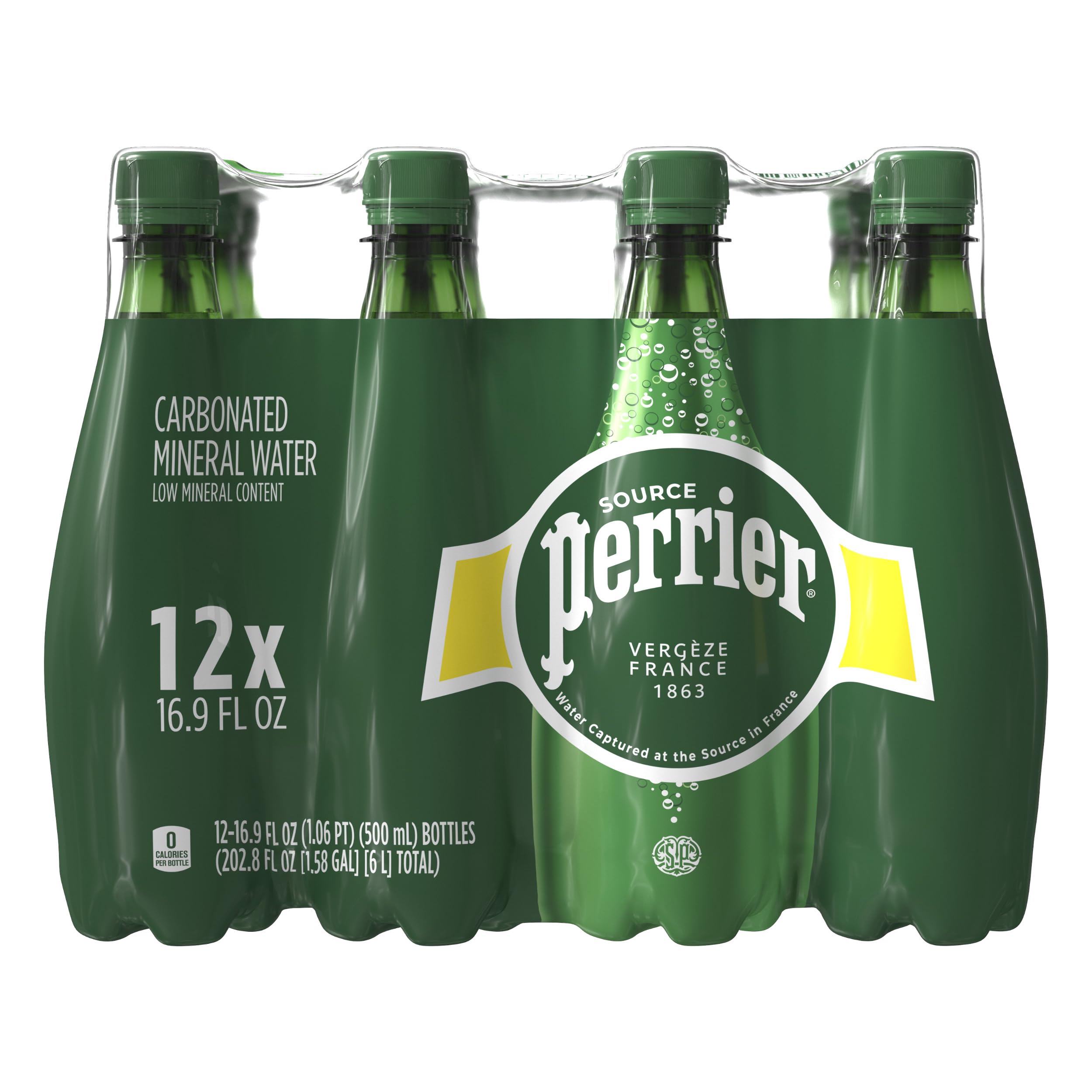 Buy Perrier Sparkling Water, Plastic Water Bottles, 16.9 Fl Oz (Pack of