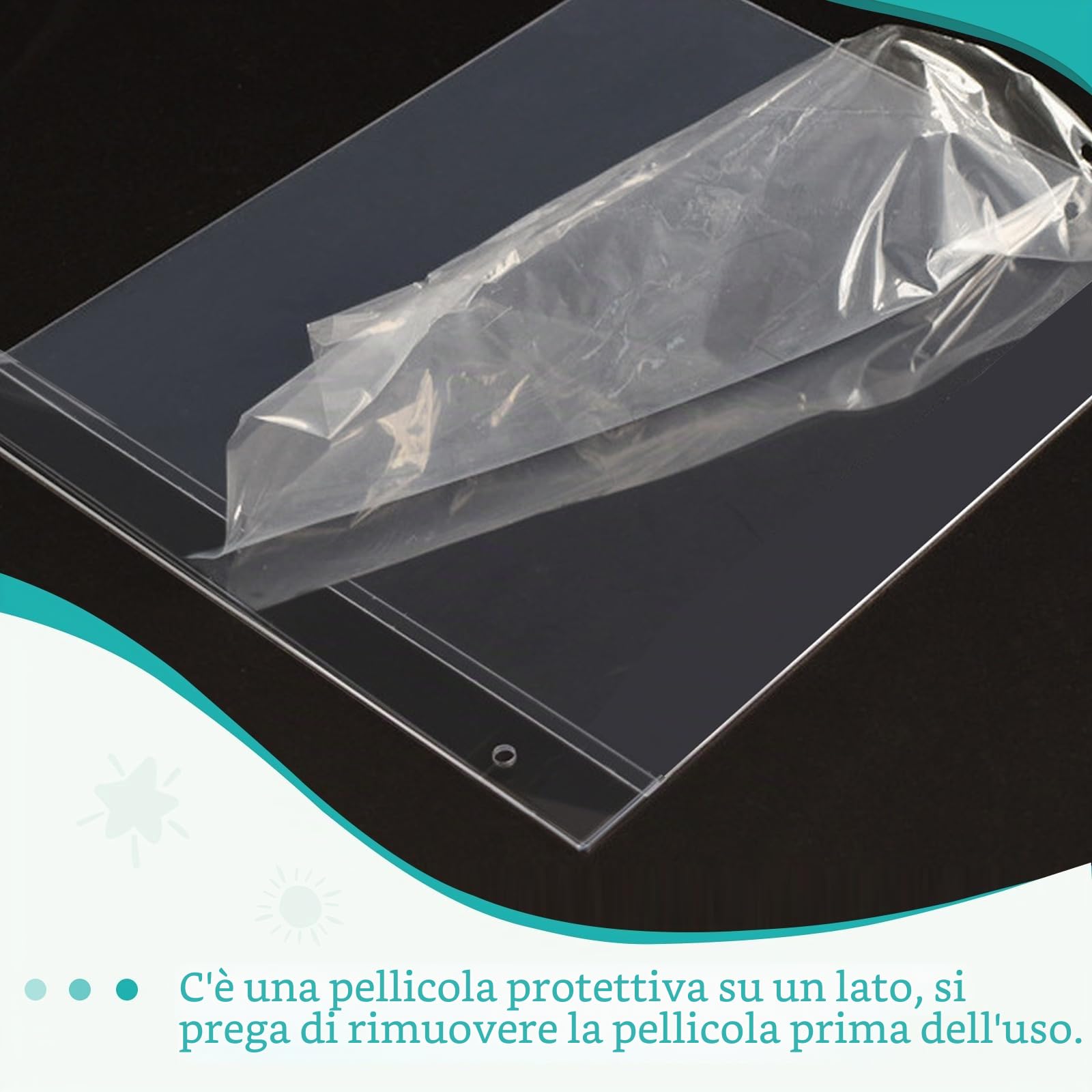 Cuyacili 6 pezzi Porta cartelli in Plastica da Parete con Ventosa 30,5x21,5 cm Portaposter A4 da parete Supporti per display in trasparente per finestra