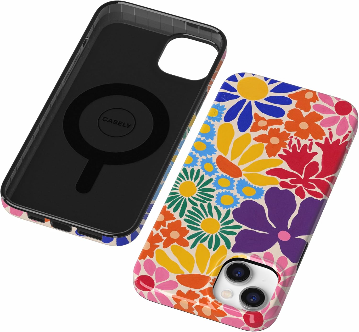 Casely iPhone 14 Plus Case | Flower Patch | Multi-Color Floral | Compatible with MagSafe | Classic Ultra Slim Design
