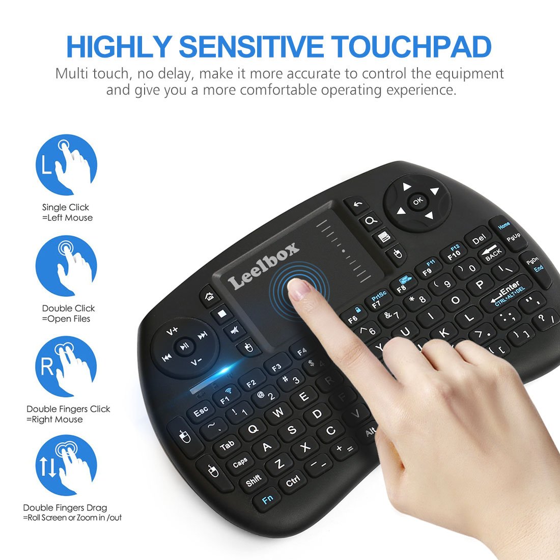 Mini Wireless Keyboard Handheld with Touchpad Mouse for Android Tv Box