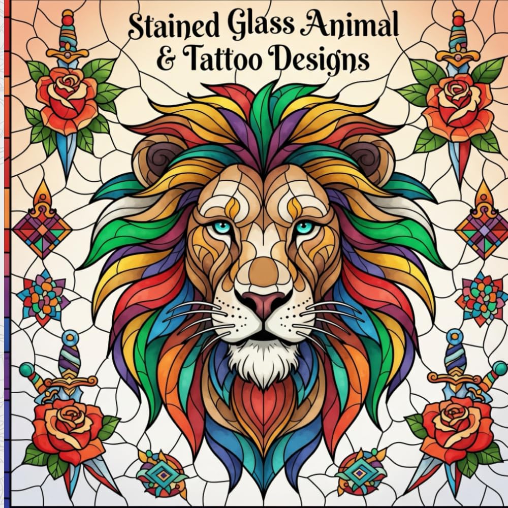 Stained Glass Animal & Tattoo Design