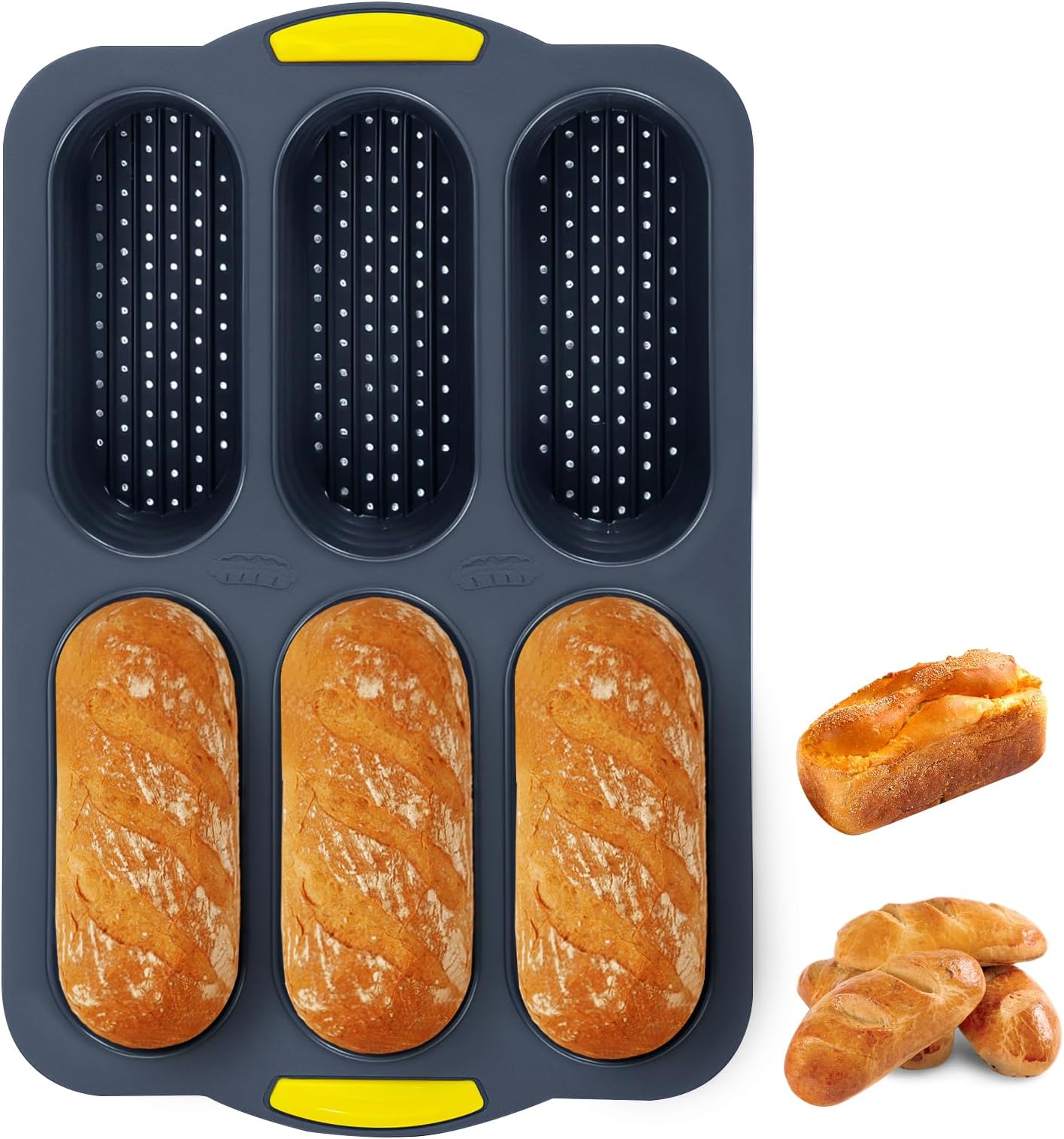 Amazon.com: Silicone Bread Mold 5 Loaf Baking Mould Flexible Reusable ...