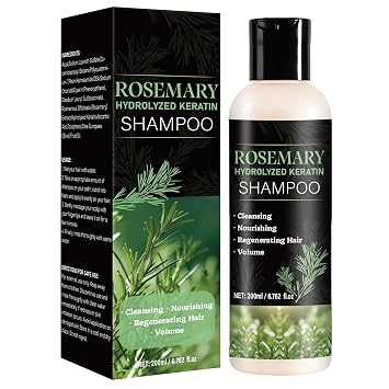 Rosemary Shampoo for Hair Growth, Natural Thickening & Strengthening Shampoo with Hydrolyzed Keratin, for Thinning Hair & Hair Loss for Women and Men 6.76 Fl Oz Pack of 1