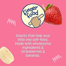 Earth\'s Best Organic Baby Food, Dissolvable Teething Snack for Babies 6 Months and Older, Strawberry Banana Crunchy Sticks, .56 oz Pack (Pack of 5)