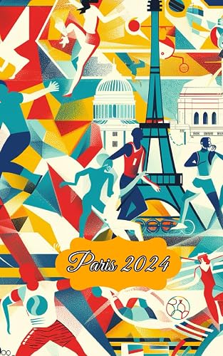 Paris 2024, olympic games, historic athletics with eiffel tower: 140 pages, dotted notebook