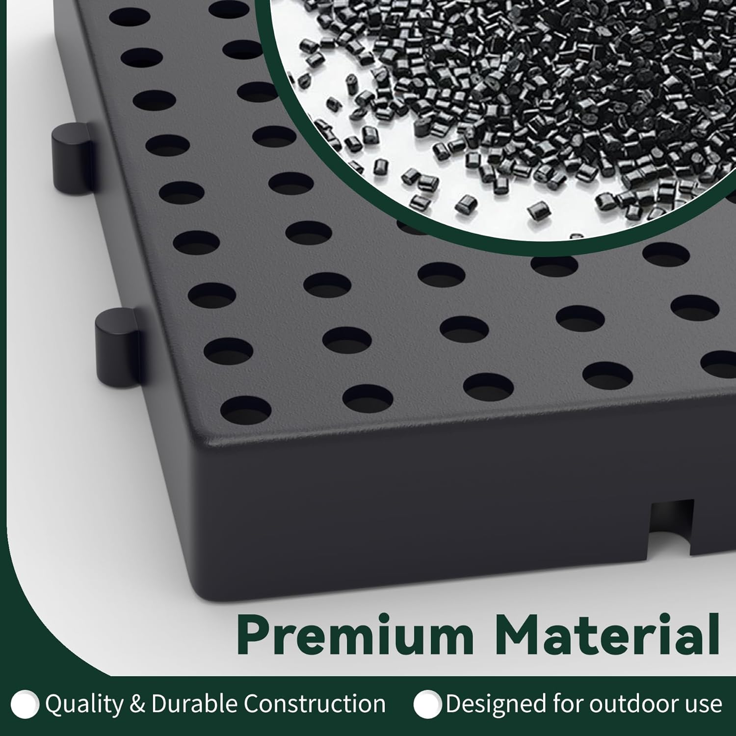 Flehomo 3 Piece Spliced Mini Split Pad for Outdoor Condenser Units. 35.5 x 15.5 x 2 inch Plastic Equipmemt Pad for Ductless Mini Split Air Conditioner Heat Pump Systems, Condenser Anti Vibration Pads