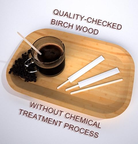 Miniatura 10 de KAIXUAN WOOD 1000 agitadores de café envueltos individualmente de 7 pulgadas, palitos de café envueltos en papel, palitos envueltos para agitar, té