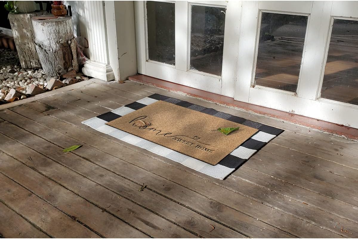 AAZZKANG Outdoor Door Mat Large 36"x24" with Durable Non Slip Rubber Backing Indoor Welcome Home Mats for Front Door Easy to Clean Entryway Doormat