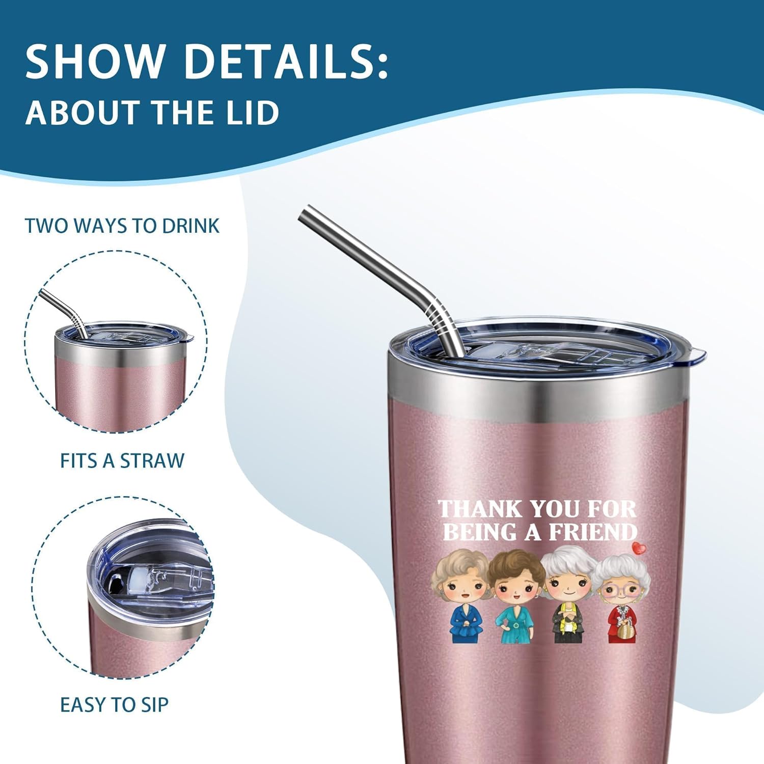 ATHAND Golden Girls Merchandise Gift,Golden Girls Coffee Cups Mug,Thank You for Being A Friend,Mother’s Gifts for Mom | Friendship Birthday Gifts for Women Sister Female - Image 4