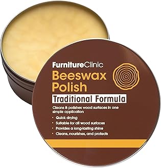 Furniture Clinic Clear Beeswax Polish for Wood & Furniture - 200ml - Natural Beeswax for All Types and Colours - Wood Furniture Polish to Protect & Enhance Any Wooden Surface