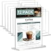 12 Pack A4 Acrylic Sign Holder, Clear Poster Menu Holders, A4 Stands Display Holder, Double Side Display Acrylic Sign Holder, T-Shape Perspex Display Holder for Office Shop Restaurant School