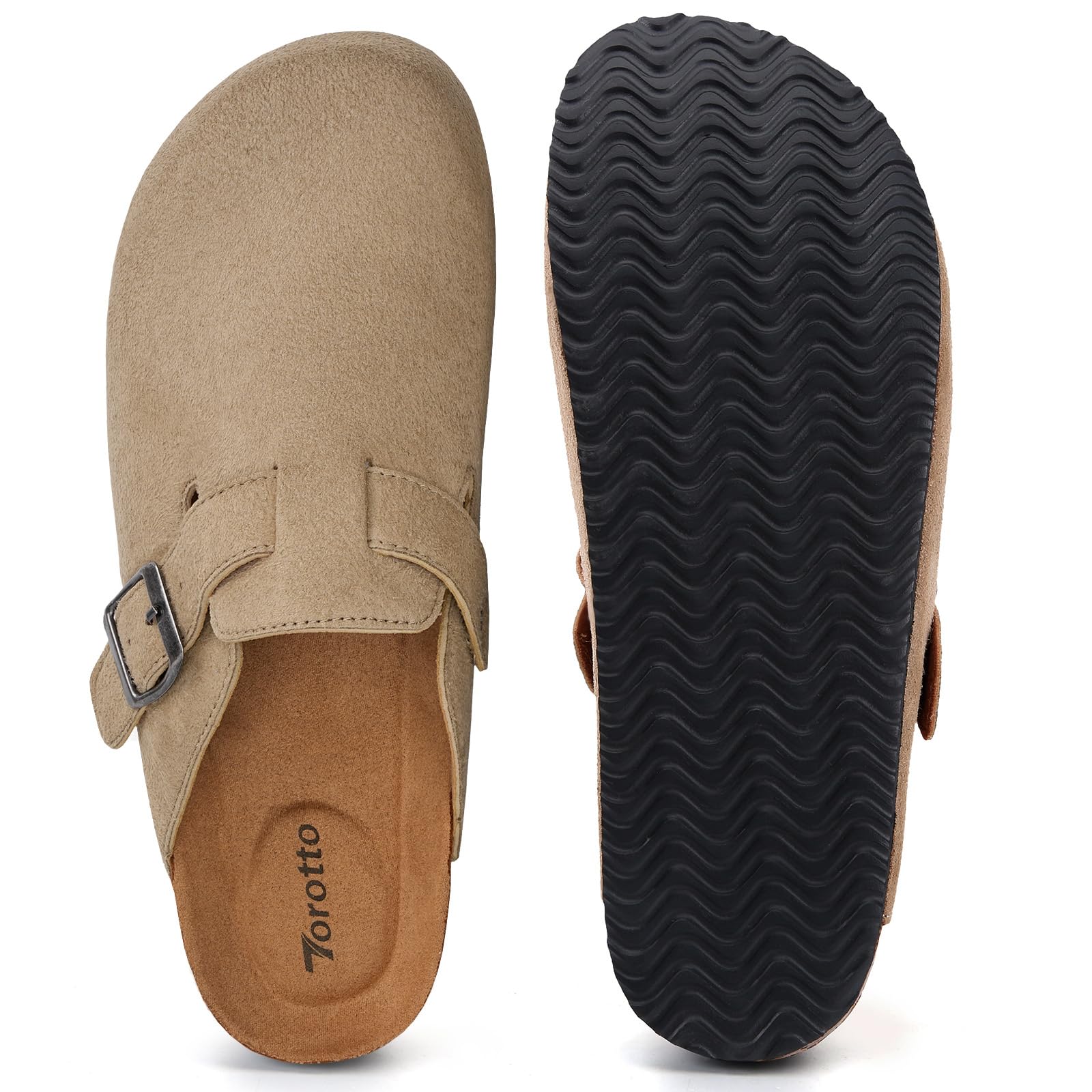 Zuecos Mujer Plantilla de Corcho Zapatillas de Estar por casa para cómodas Fieltro Suela Antideslizante