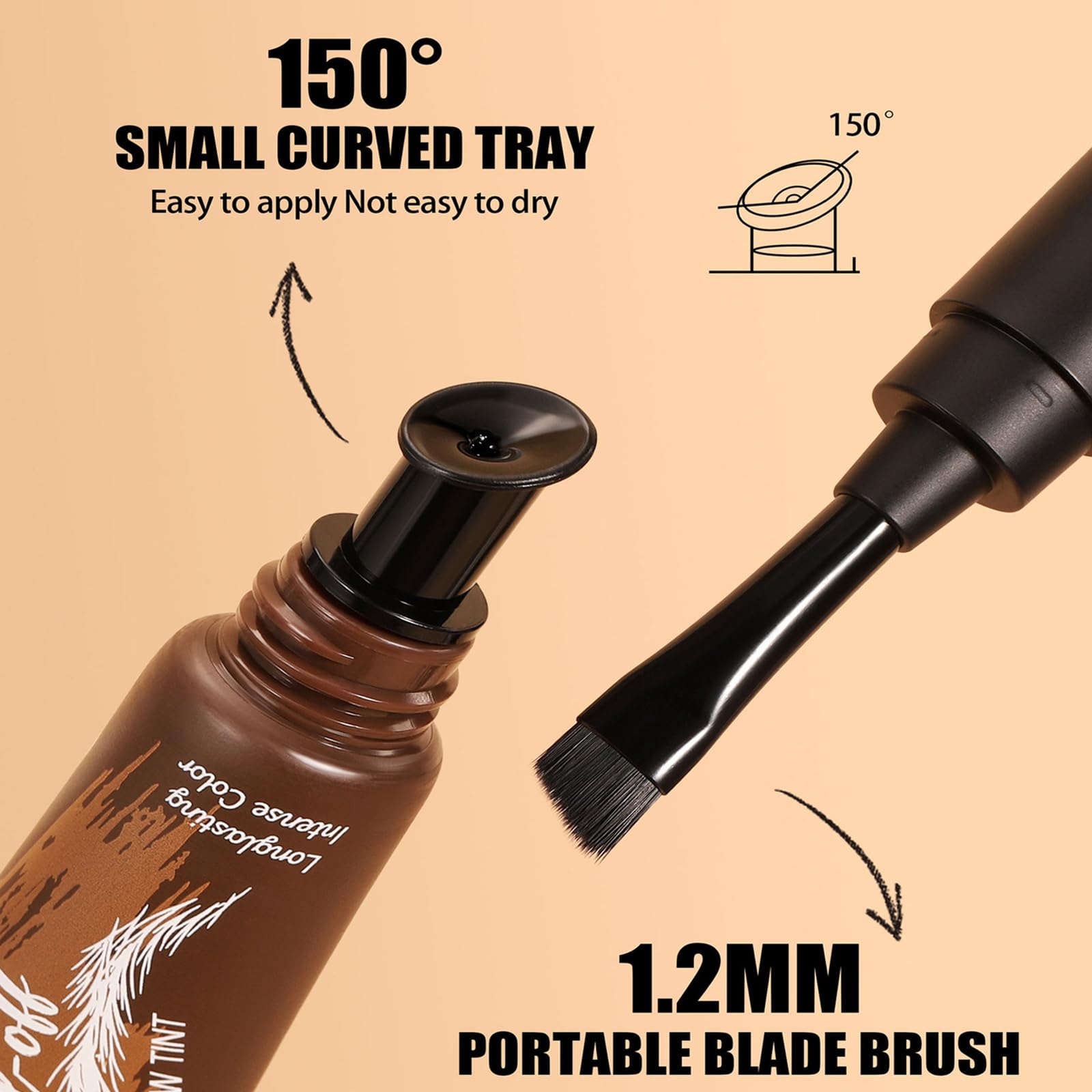 Tattoo Eyebrow Peel Off, Peel Off Eyebrow Gel Tint, Smudge-Proof Semi-Permanent Colour Eye Brow Dye Lasts Up To 3 Days - Image 3